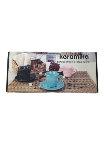 8 parça organik kahve takımı