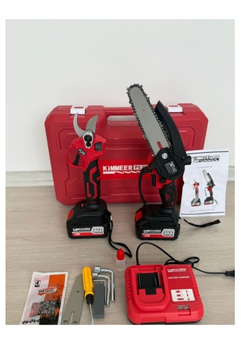 21v Çift Akülü Çelik Şanzıman Dal Budama Makası&kendinden yağlamalı Testeresi 2 Li Set