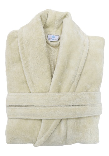 Bej Kadın/Erkek Unısex Şalyaka Bornoz Tek Parça