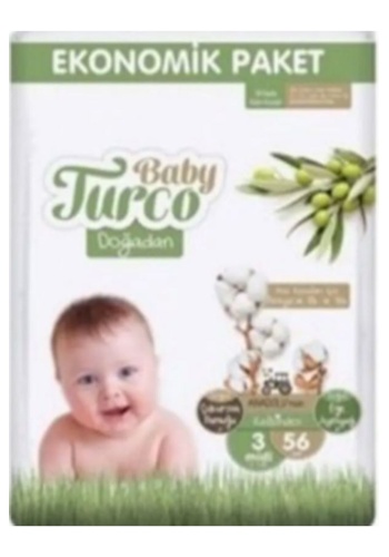 Baby Turco Bebek Bezi Ekonomik Paket 56lı (3 Numara)
