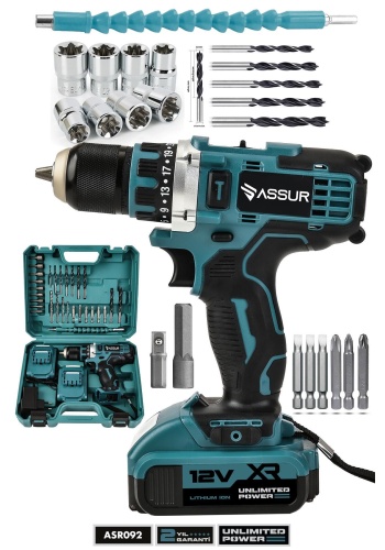 12v Çift Akülü Vidalama Çelik Mandren Bakır Sargılı Şarjlı Matkap