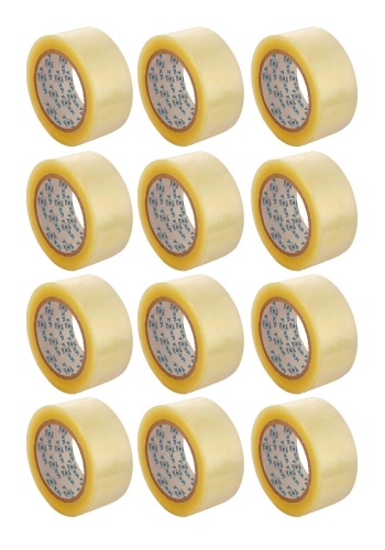 Koli Bandı 12 Adet 45x100 Şeffaf Akrilik 45mm Gerçek Net 100 Metre Sarım Güçlü Kopmayan