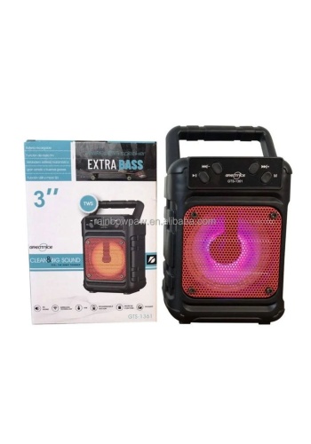 GTS-1361 Taşınabilir Kablosuz Bluetooth Hoparlör | Extra Bass | Renkli LED Işık |