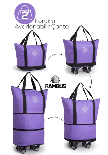 İki Körüklü Demonte Sessiz Tekerlekli Valiz/Çanta/Bavul