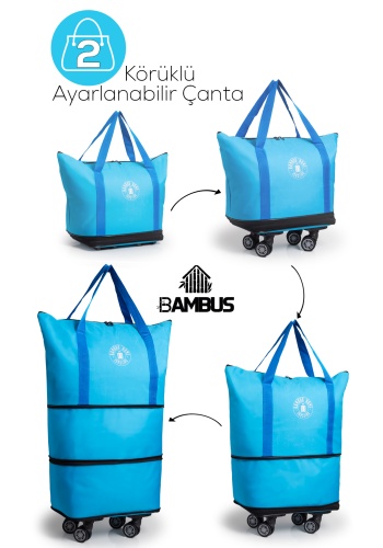 İki Körüklü Demonte Sessiz Tekerlekli Valiz/Çanta/Bavul