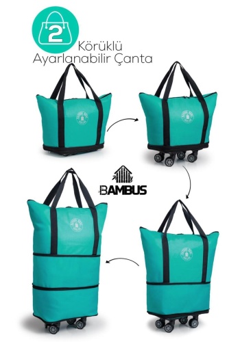 İki Körüklü Demonte Sessiz Tekerlekli Valiz/Çanta/Bavul