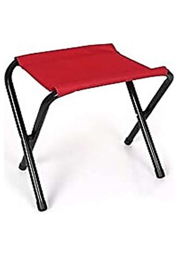 Katlanabilir Ege Mini Katlanır Balıkçı Kampçı Taburesi 500 gr Metal Kırmızı Tekli Tek Kişilik