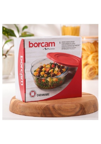 Kapaklı Yuvarlak Borcam Tencere 1450cc 59123