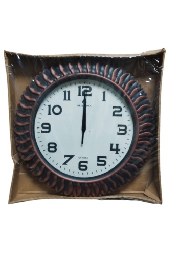 KLASİK ESKİTME BAKIR SAAT 35X35 CM SESSIZ ÇALIŞIR