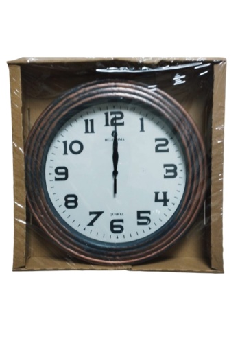 KLASİK ESKİTME BAKIR SAAT 30X30 CM SESSIZ ÇALIŞIR