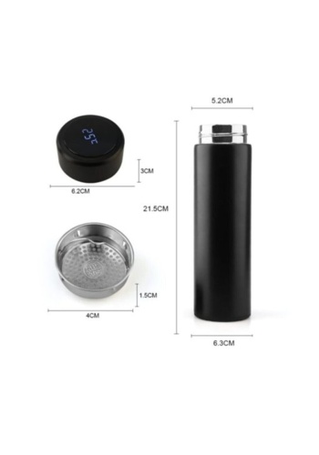 Uv Led Akıllı Vakumlu Yalıtımlı 500 Ml Termos, Smart Cup Led Siyah