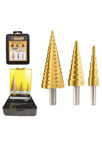 MEŞEM 6160 KADEMELİ MATKAP UCU SETİ 3 LÜ SET