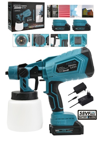 Yüksek Basınçlı Çift Akülü Sprey Boya Püskürtme Tabancası Mavi