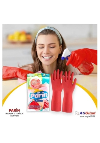 Parin Kısa Konçlu Temizlik Ve Bulaşık Eldiveni 6lı