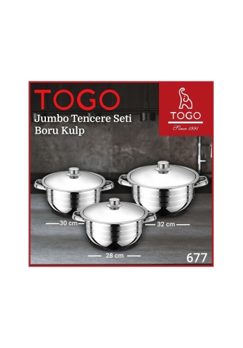 Jumbo Boru Kulp Tencere Seti 28-30-32 Cm