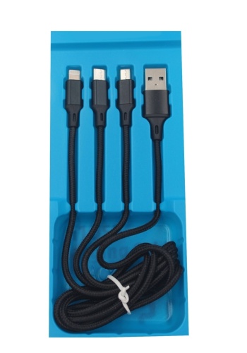 Ack-47 3 In 1 Şarj Kablo 2.0am - Siyah-73