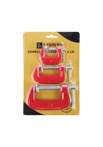 Meşem Mengene 3 Lü Set -çeneli G Tipi