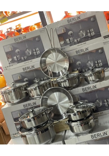 BERLİN GLORİA 9 PARÇA ÇELİK TENCERE SETİ