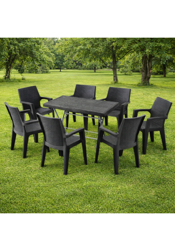 heniver KATLANABİLİR MASA VE 6 ADET SANDALYE