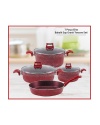 Elita 7 Parça Granit Tencere Seti Kırmızı