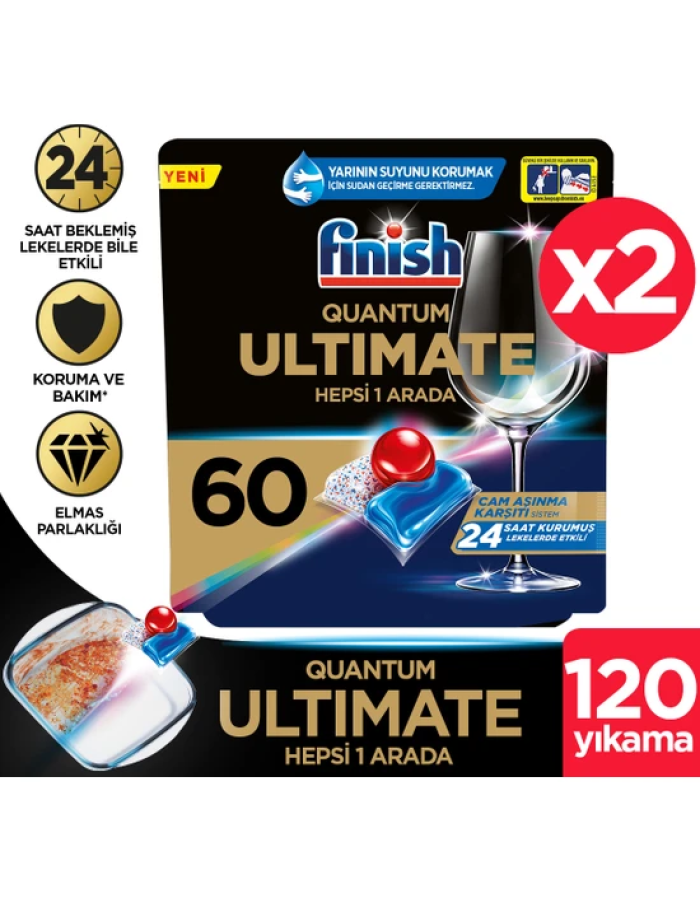Finish Quantum Ultimate 120 Kapsül Bulaşık Makinesi Deterjanı Tableti