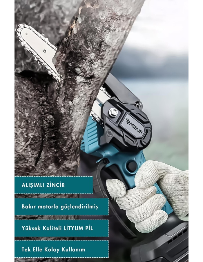 BOLTOPTAN Profesyonel Metal Dişli 18v Şarjlı Dal Budama Testeresi