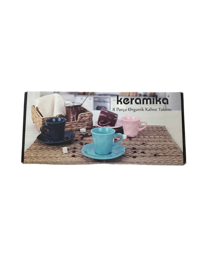 8 parça organik kahve takımı