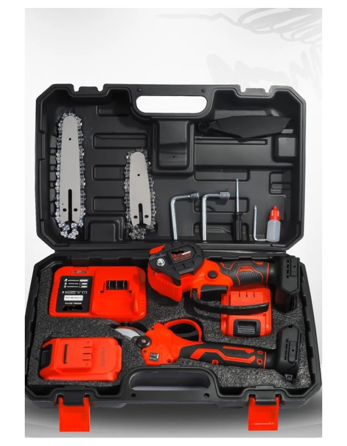 21v Çift Akülü Çelik Şanzıman Dal Budama Makası&kendinden yağlamalı Testeresi 2 Li Set