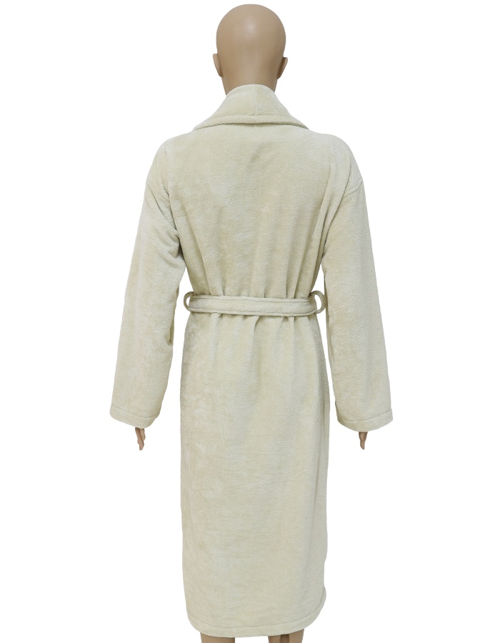 Bej Kadın/Erkek Unısex Şalyaka Bornoz Tek Parça