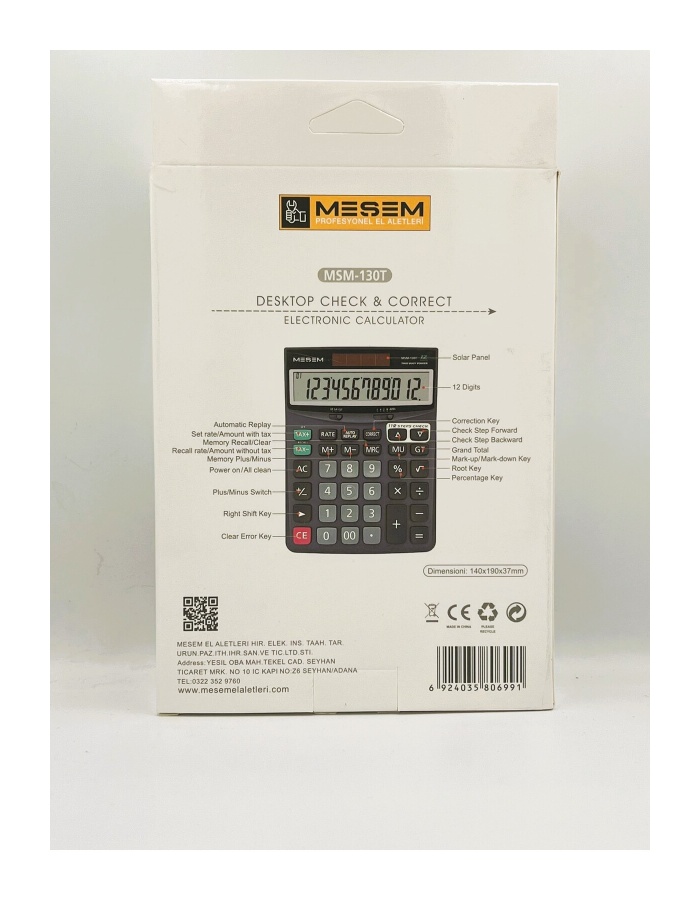 MESEM PROFESYONEL Elektronik Masa Üstü Hesap Makinesi msm-130t