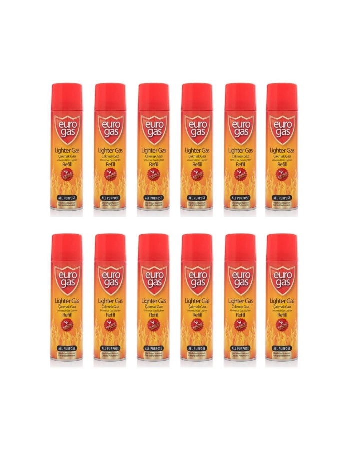 Eurogas Çakmak Gazı 250 Ml 12li Set