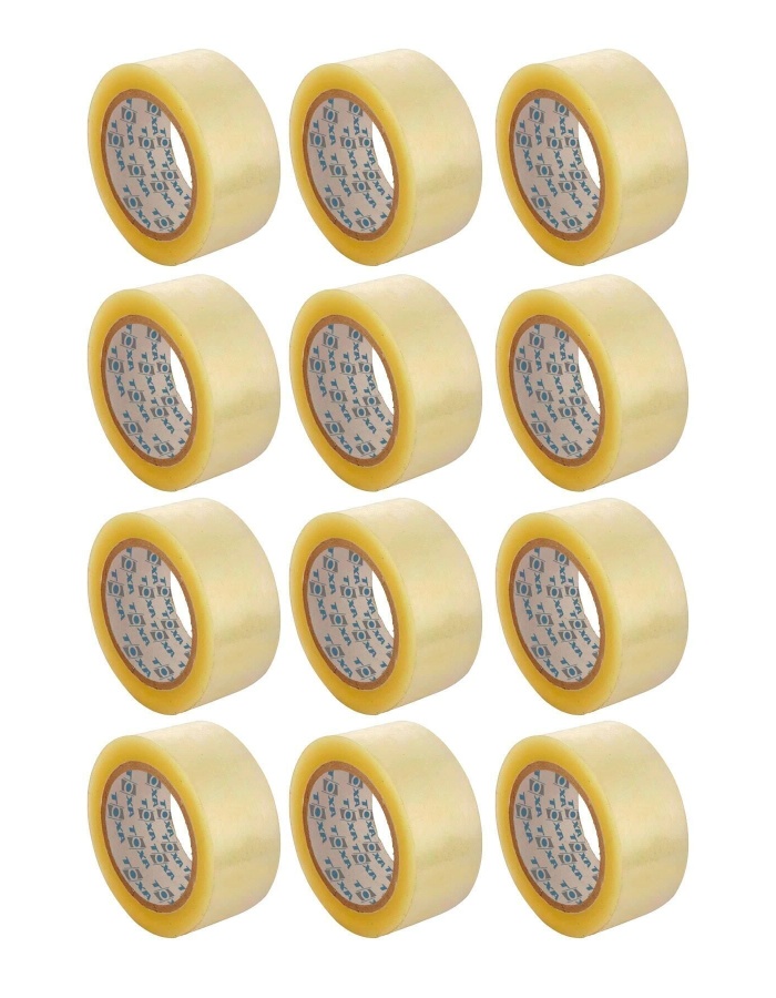 Koli Bandı 12 Adet 45x100 Şeffaf Akrilik 45mm Gerçek Net 100 Metre Sarım Güçlü Kopmayan