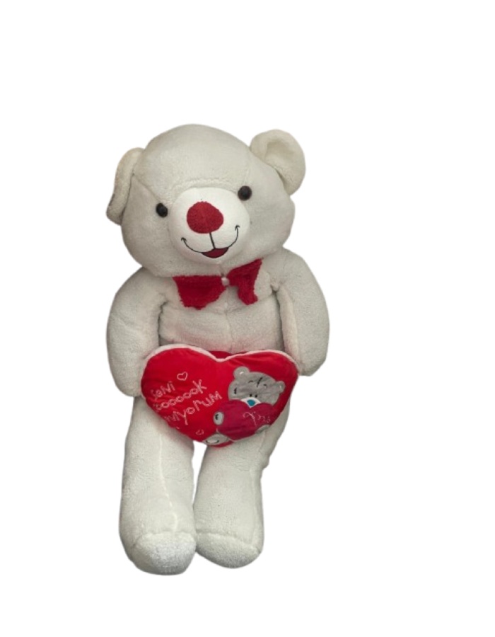 120 cm Beyaz Dev Ayıcık – Yumuşacık Dev Oyuncak Ayı