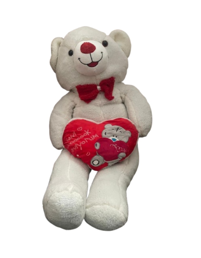 120 cm Beyaz Dev Ayıcık – Yumuşacık Dev Oyuncak Ayı