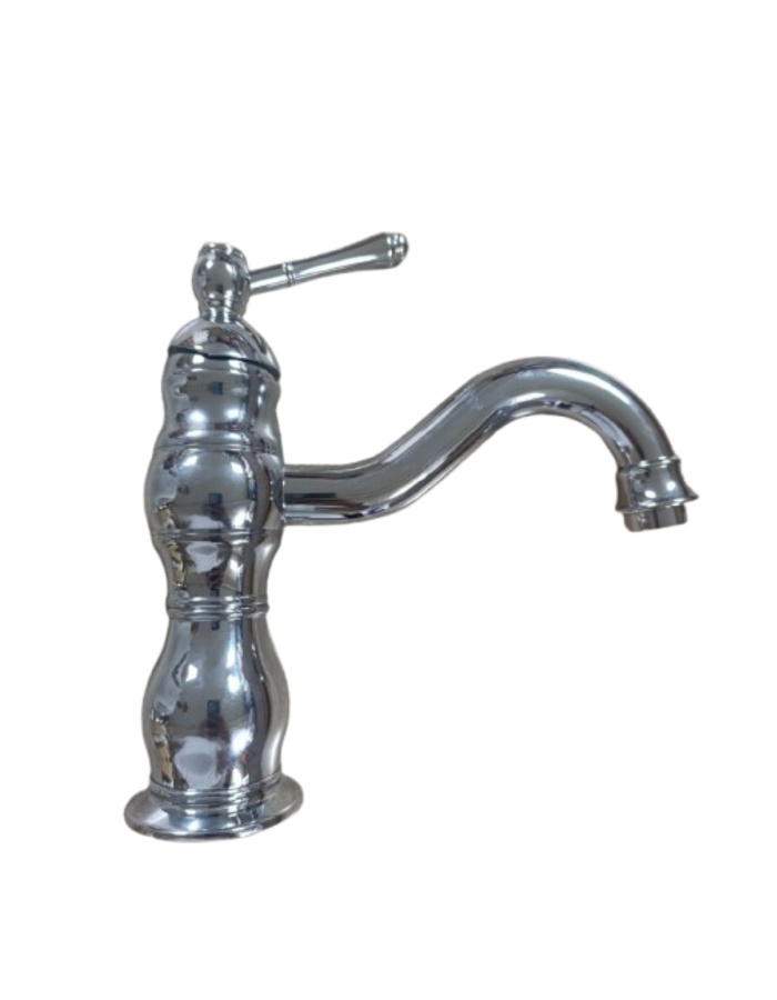 Armatür Klasik Lavabo Bataryası | Tek Kollu | Şık Krom Kaplama | Banyo ve Mutfak Uyumlu