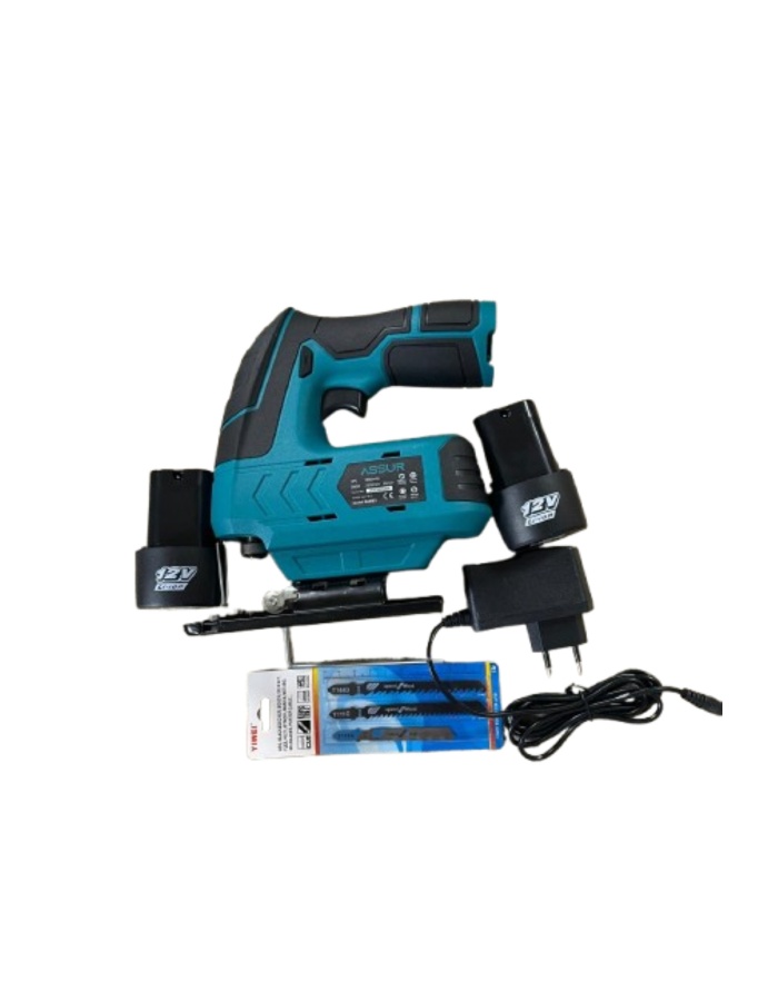 Profesyonel 12 V Çift Akülü Şarjlı Dekupaj Testere Makinesi MAVİ