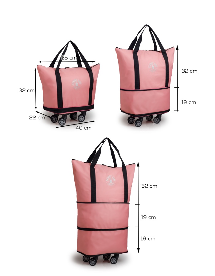 İki Körüklü Demonte Sessiz Tekerlekli Valiz/Çanta/Bavul