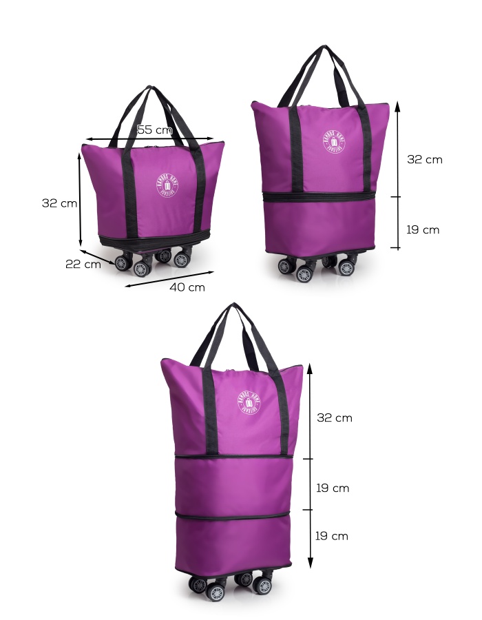 İki Körüklü Demonte Sessiz Tekerlekli Valiz/Çanta/Bavul