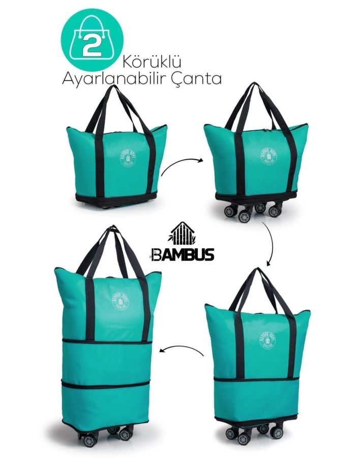 İki Körüklü Demonte Sessiz Tekerlekli Valiz/Çanta/Bavul