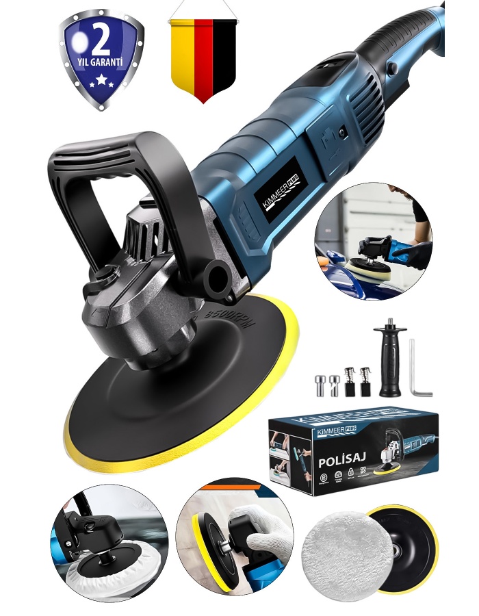 Kimmer Plus Serii Cp1200 Bakır Sargı 6 Kademe Devir Ayarlı Pasta Cila Zımpara Polisaj Makinesi