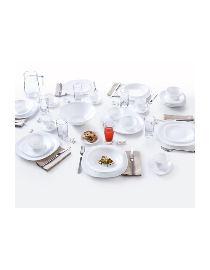 Carine Beyaz Çukur Yemek Tabağı 6lı 21cm