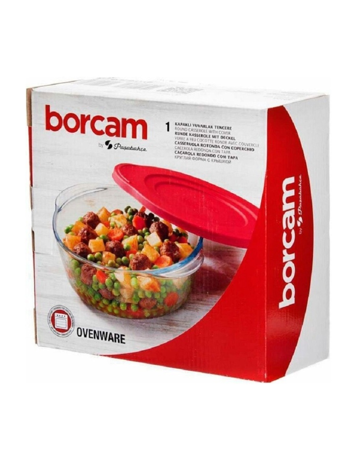 Kapaklı Yuvarlak Borcam Tencere 1450cc 59123