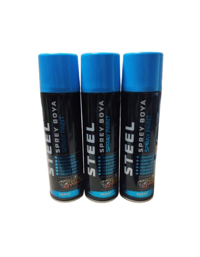 KALİTELİ MAVİ SPREY BOYA 3 ADET 600 ML