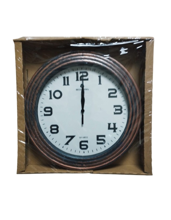 KLASİK ESKİTME BAKIR SAAT 30X30 CM SESSIZ ÇALIŞIR