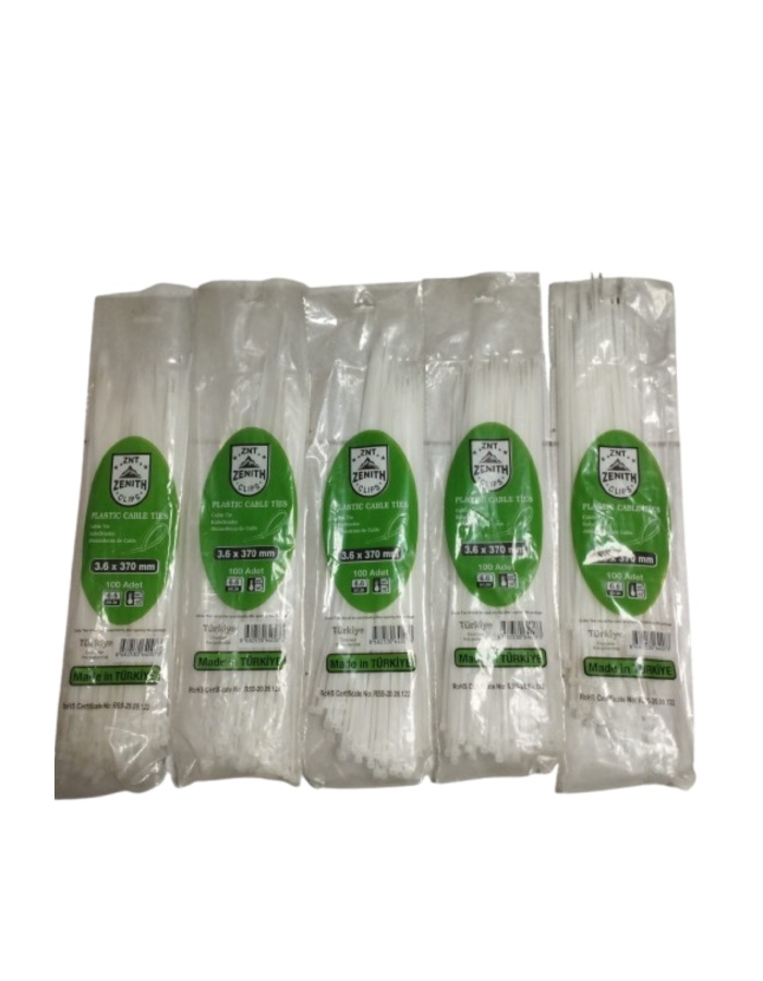 PLASTİK KELEPÇE BEYAZ 3,6 X 370 500 ADET