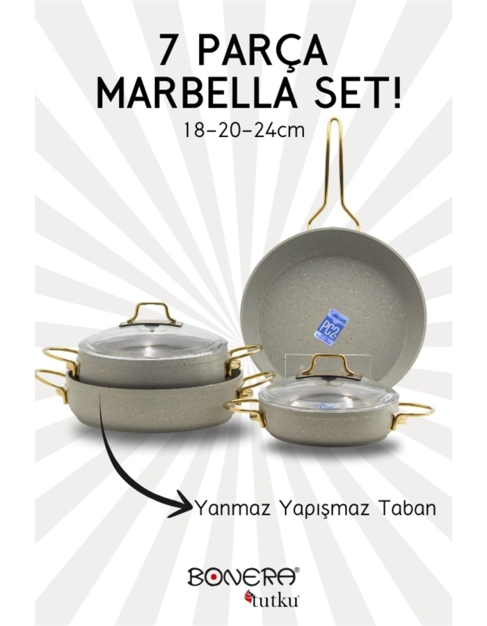 Marbella 7 Parça (18-20-24) Cm Ten. 24cm Tav. Set Güveç Model