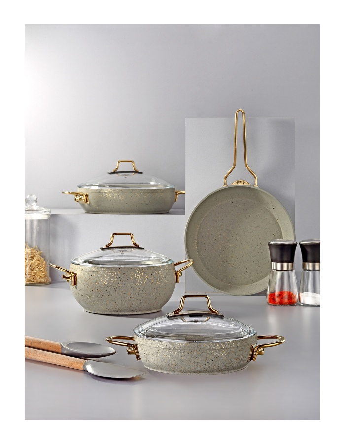 Marbella 7 Parça (18-20-24) Cm Ten. 24cm Tav. Set Güveç Model