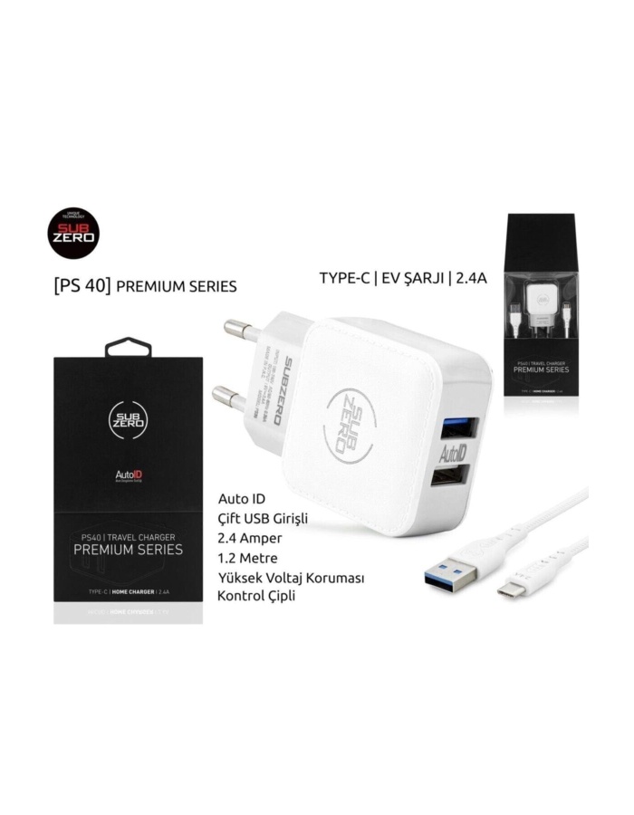 2.4a (type-c) Premium Seri Çift Çıkış Akım Dengeleme Subzero Ps40