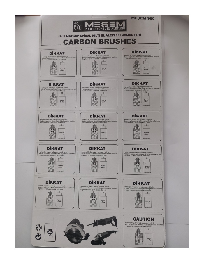 MEŞEM 16 LI SPİRAL HİLTİ EL ALETLERİ KÖMÜR SETİ