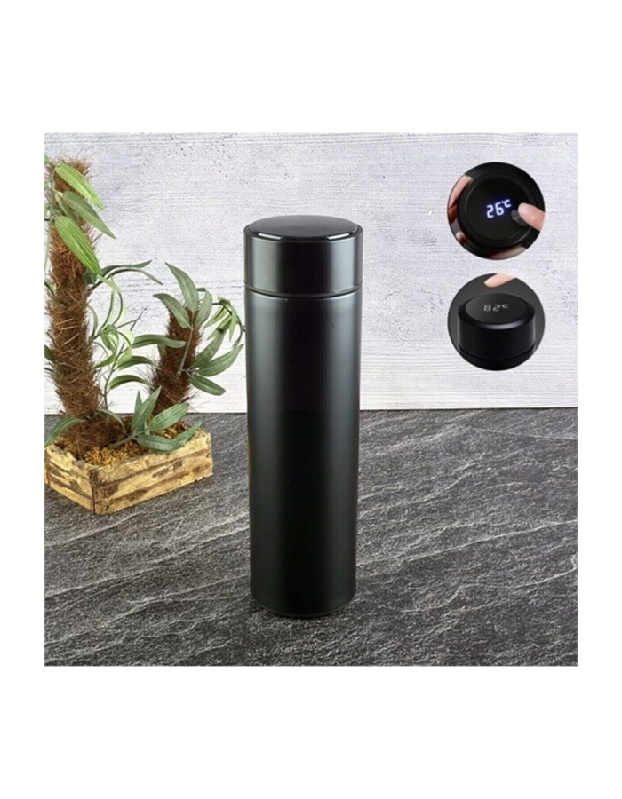 Uv Led Akıllı Vakumlu Yalıtımlı 500 Ml Termos, Smart Cup Led Siyah
